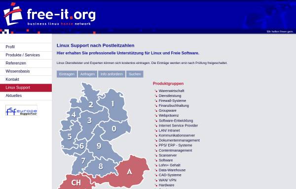 Vorschau von www.free-it.org, Linux Dienstleister in Deutschland nach PLZ