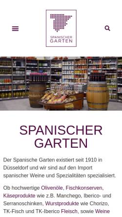 Vorschau der mobilen Webseite www.spanischer-garten.de, Spanischer Garten Import GmbH