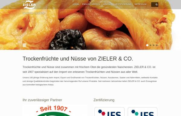 Vorschau von zieler.de, Zieler & Co. Trockenfrucht Import GmbH