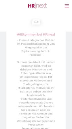 Vorschau der mobilen Webseite www.hr-next.de, Barbara Duvaud HR-next Personaldienstleistungen