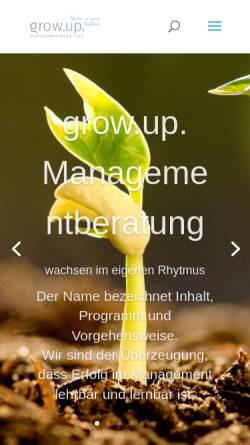 Vorschau der mobilen Webseite grow-up.de, Grow.up. Managementberatung GmbH