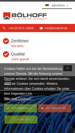Vorschau der mobilen Webseite boelhoff.de, Bölhoff Gesellschaft für Steuer- und Regeltechnik mbH