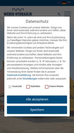 Vorschau der mobilen Webseite www.weber-hydraulik.com, WEBER-HYDRAULIK ValveTech GmbH