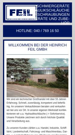 Vorschau der mobilen Webseite www.heinrich-feil-gmbh.de, Heinrich Feil GmbH