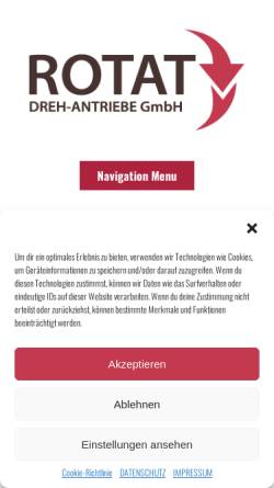 Vorschau der mobilen Webseite rotat.de, Rotat Dreh-Antriebe GmbH