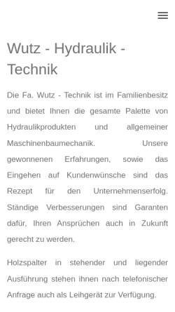 Vorschau der mobilen Webseite wutz-hydraulik-technik.de, Wutz Technik, Inh. Wutz Johann