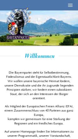 Vorschau der mobilen Webseite landesverband.bayernpartei.de, Bayernpartei