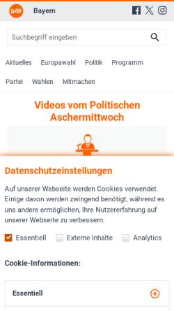 Vorschau der mobilen Webseite www.oedp-bayern.de, ÖDP Bayern