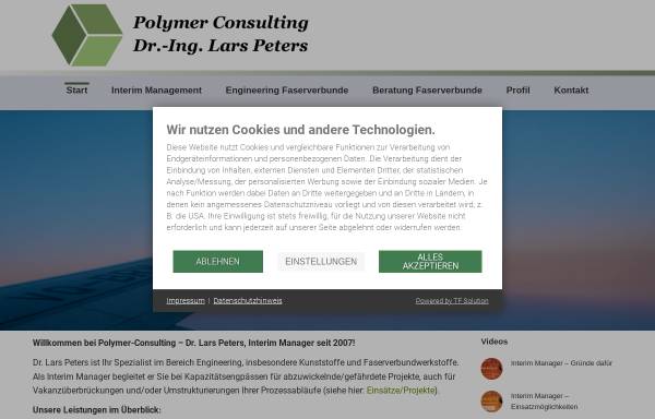 Vorschau von polymer-consulting.de, Polymer-Consulting Dr.-Ing. Lars Peters