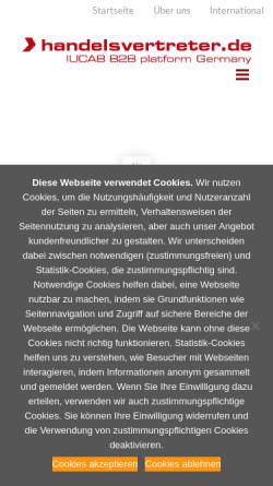 Vorschau der mobilen Webseite www.handelsvertreter.de, CDH eService GmbH - Internetbranchenbuch für Handelsvertreter
