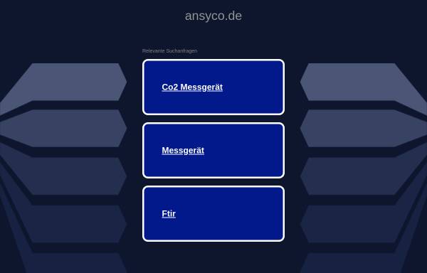 Vorschau von www.ansyco.de, ANSYCO Analytische Systeme und Componenten GmbH