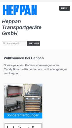 Vorschau der mobilen Webseite www.heppan.de, Heppan Transportgeräte GmbH