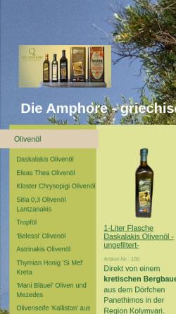 Vorschau der mobilen Webseite die-amphore.de, Die Amphore, Alexandra Drechou