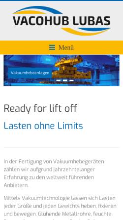 Vorschau der mobilen Webseite www.lubas.de, Lubas Maschinen und Geräte