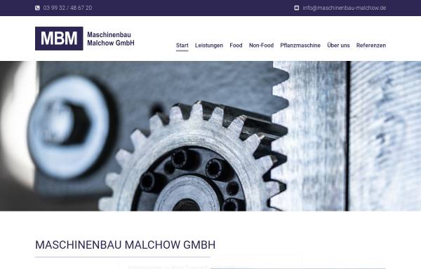 Vorschau von www.maschinenbau-malchow.de, MBM Maschinenbau Malchow GmbH