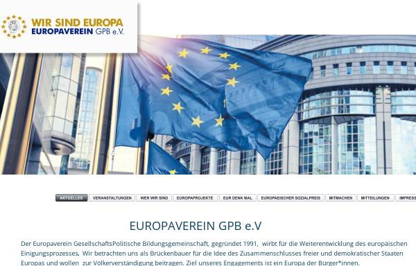 Vorschau von www.gpb-europaverein.de, Europaverein GesellschaftsPolitische Bildungsgemeinschaft (GPB) e.V.
