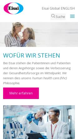 Vorschau der mobilen Webseite www.eisai.de, Eisai GmbH