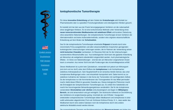 Iontophoretische Tumortherapie by Dr. med. Karl Heinz Thiel