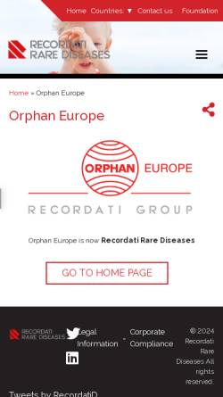 Vorschau der mobilen Webseite www.orphan-europe.com, Orphan Europe GmbH