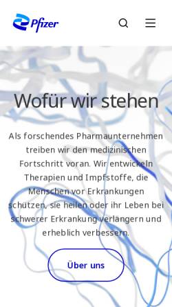 Vorschau der mobilen Webseite www.pfizer.at, Pfizer Austria Ges.m.b.H.
