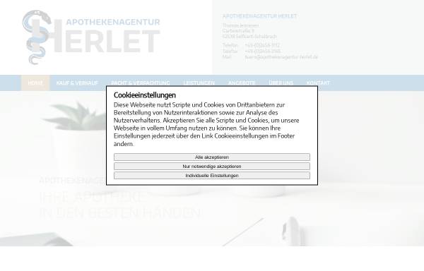 Vorschau von www.apothekenagentur-herlet.de, Westdeutsche Apotheken-Agentur Herlet