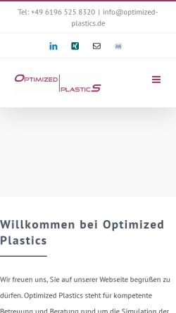 Vorschau der mobilen Webseite www.optimized-plastics.de, Optimized Plastics, Olaf Schneider