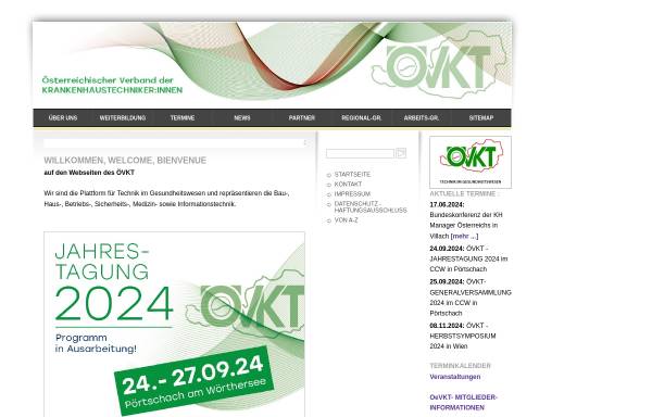 Vorschau von www.oevkt.at, Österreichischer Verband der KrankenhaustechnikerInnen (ÖVKT)