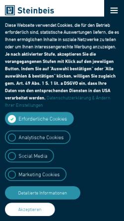 Vorschau der mobilen Webseite www.steinbeis.de, Steinbeis-Stiftung