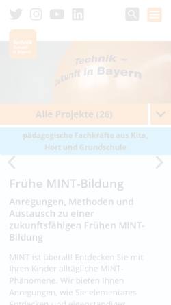 Vorschau der mobilen Webseite www.tezba.de, Technik - Zukunft in Bayern?!