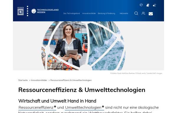 Vorschau von www.hessen-umwelttech.de, TechnologieStiftung Hessen (TSH)