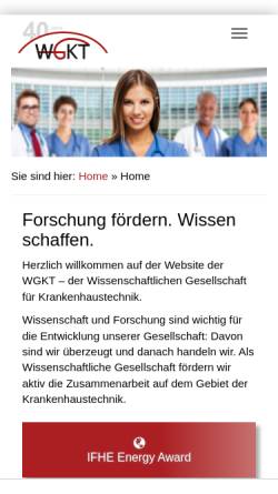 Vorschau der mobilen Webseite www.wgkt.de, Wissenschaftliche Gesellschaft für Krankenhaustechnik