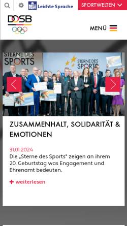 Vorschau der mobilen Webseite www.ehrenamt-im-sport.de, Ehrenamt im Sport