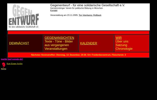 Vorschau von www.gegenentwurf-muenchen.de, Gegenentwurf - für eine solidarische Gesellschaft e.V.