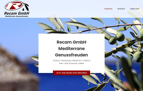 Vorschau von www.recam.de, Recam GmbH - Import mediterran