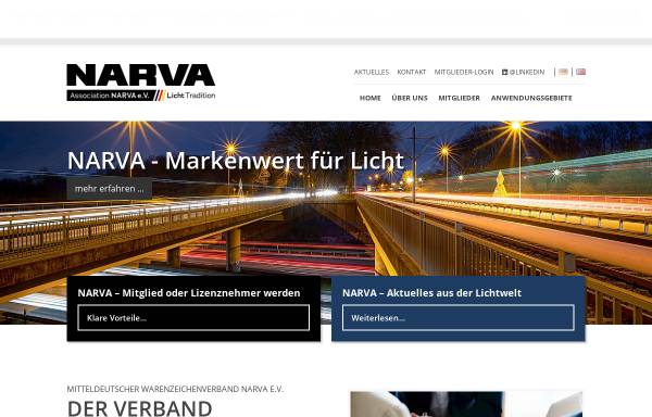 Vorschau von www.narva.de, Warenzeichenverband NARVA e.V.