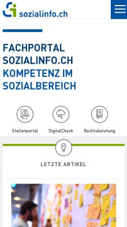 Vorschau der mobilen Webseite www.sozialinfo.ch, Das Internetportal für das Schweizer Sozialwesen