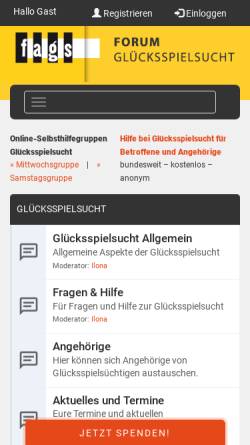 Vorschau der mobilen Webseite www.forum-gluecksspielsucht.de, Forum Glücksspielsucht