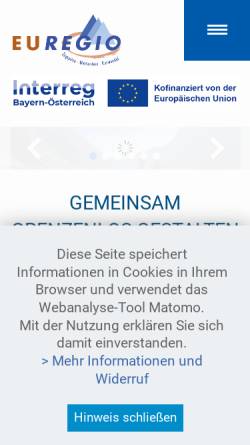 Vorschau der mobilen Webseite www.euregio-zwk.org, ZWK Zugspitze Wetterstein Karwendel