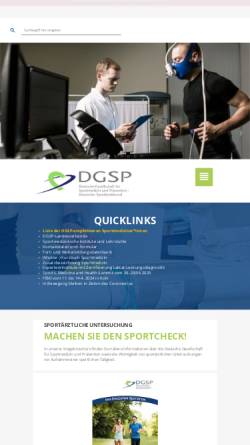 Vorschau der mobilen Webseite www.dgsp-kongress.de, Deutsche Gesellschaft für Sportmedizin und Prävention (Deutscher Sportärztebund) e.V. - DGSP