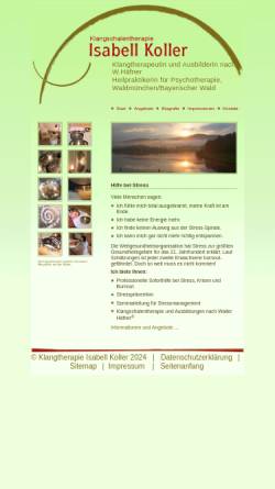 Vorschau der mobilen Webseite www.klangtherapie-isabell-koller.de, Klangschalentherapie Isabell Koller