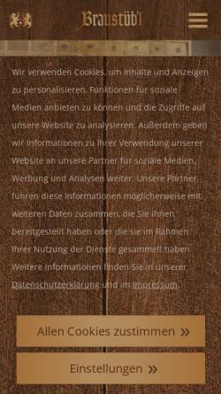 Vorschau der mobilen Webseite unser-braustuebl.de, Darmstädter Privatbrauerei GmbH