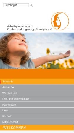 Vorschau der mobilen Webseite www.kindergynaekologie.de, Arbeitsgemeinschaft Kinder- und Jungendgynäkologie