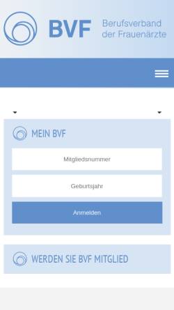 Vorschau der mobilen Webseite www.bvf.de, Berufsverband der Frauenärzte e.V.