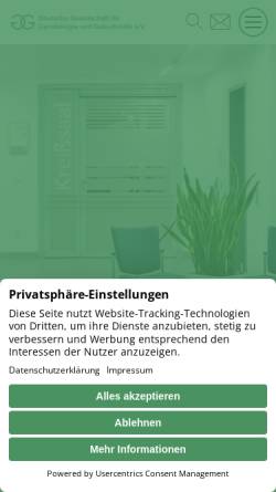 Vorschau der mobilen Webseite www.dggg.de, Deutsche Gesellschaft für Gynäkologie und Geburtshilfe (DGGG)