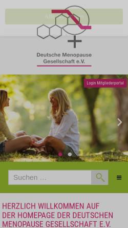Vorschau der mobilen Webseite www.menopause-gesellschaft.de, Deutsche Menopause Gesellschaft
