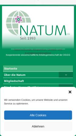 Vorschau der mobilen Webseite www.natum.de, Naturheilkunde, Akupunktur und Umweltmedizin in der Frauenheilkunde