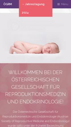 Vorschau der mobilen Webseite www.oegrm.at, Österreichische Gesellschaft für Reproduktionsmedizin und Endokrinologie