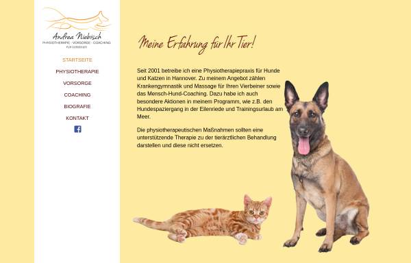 Vorschau von www.hundephysiotherapie-hannover.de, Physiotherapie für Kleintiere - Andrea Niebisch