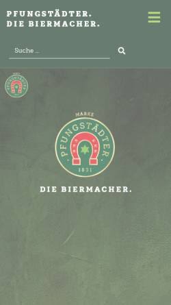 Vorschau der mobilen Webseite pfungstaedter.de, Pfungstädter Brauerei Hildebrand GmbH & Co. KG