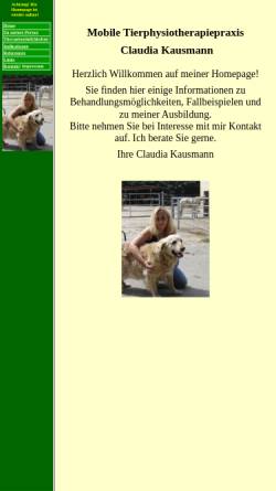 Vorschau der mobilen Webseite www.tierphysio-kausmann.de, Tierphysiotherapie-Praxis Claudia Kausmann